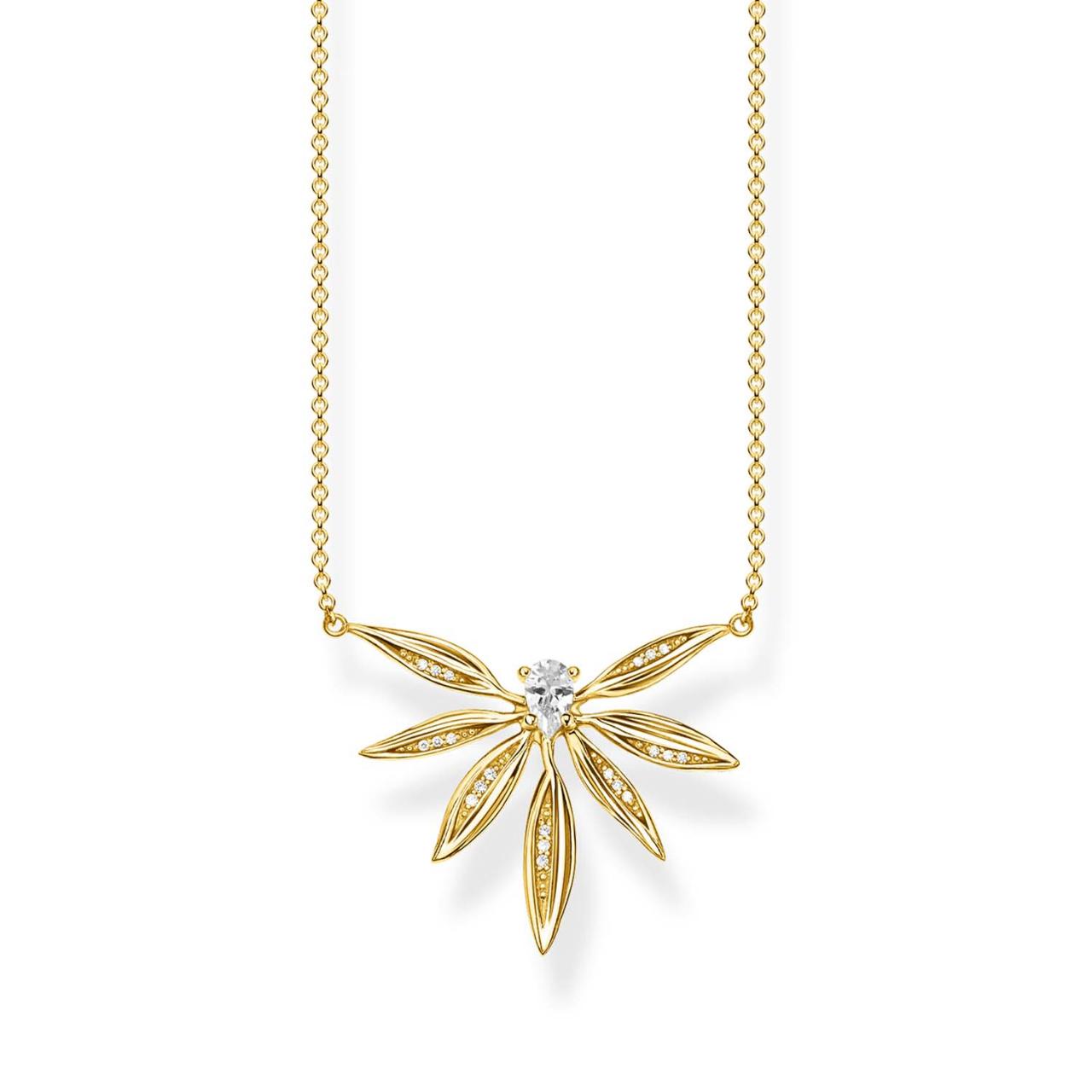 gold plated leaf shape necklace