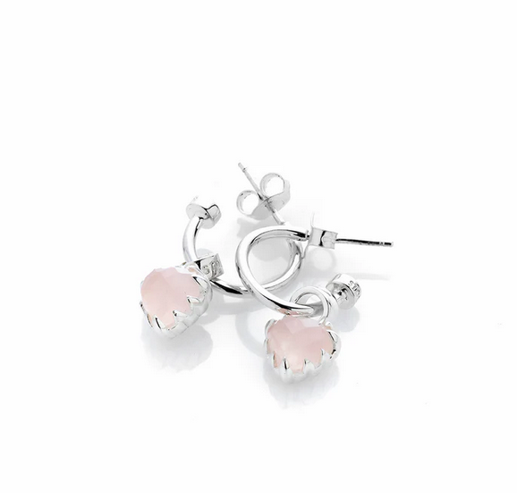 Rose Quartz Love Anchor Earring