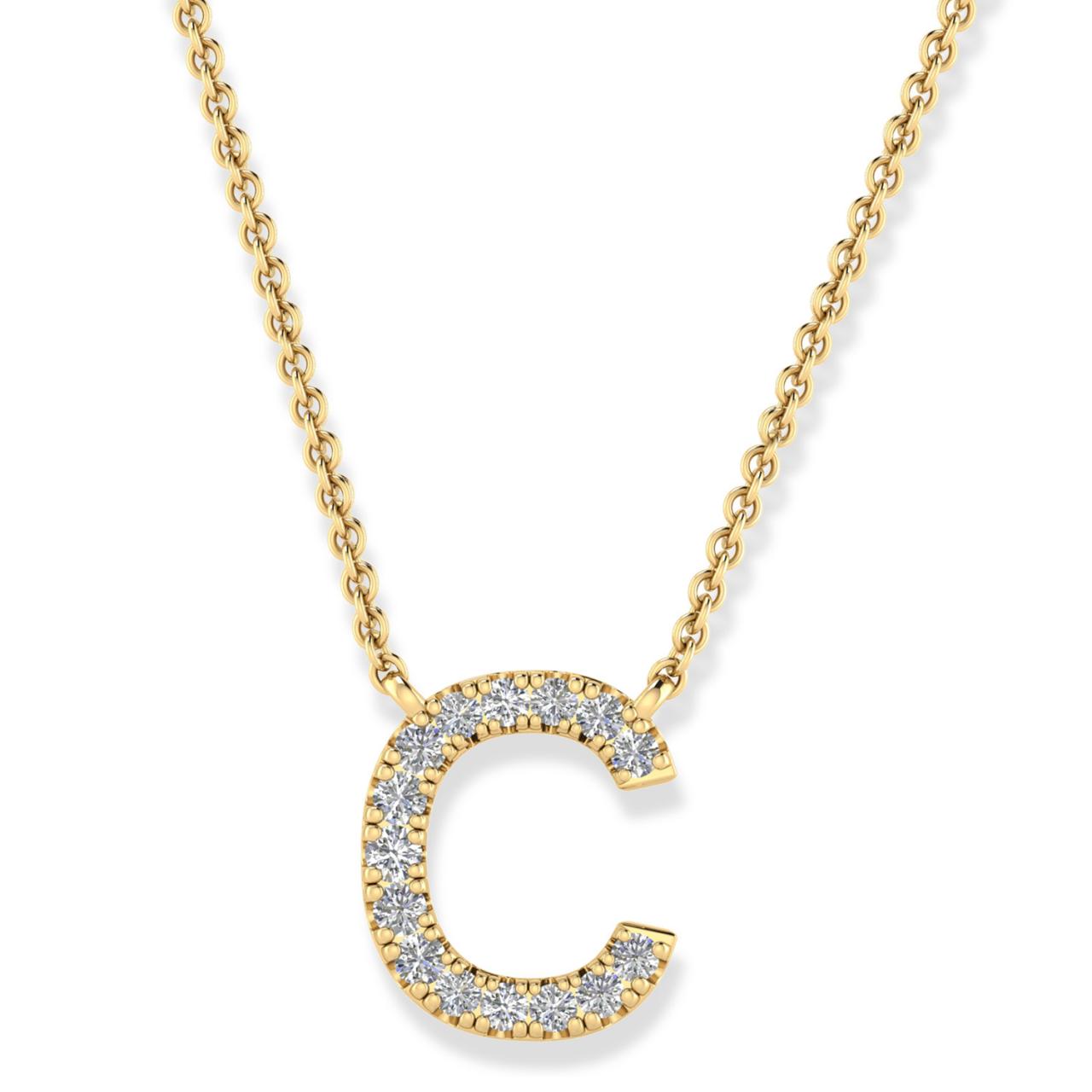 9ct gold letter C with diamonds