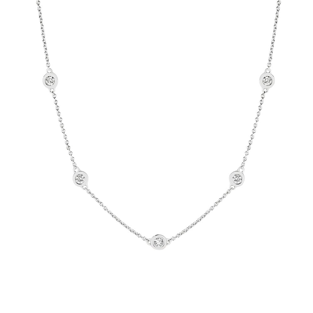 9ct White Gold Diamond Necklace