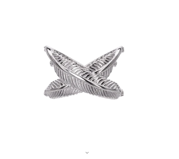 Feather Kiss Cross Ring