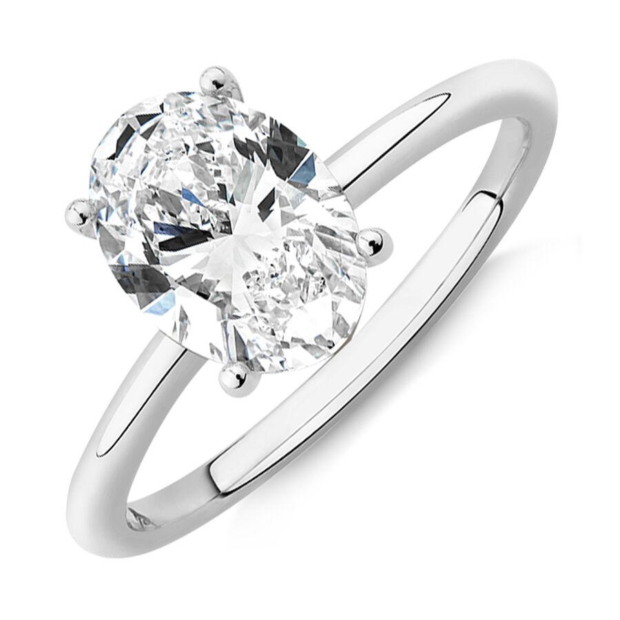 Oval Lab Diamond in 18ct White gold