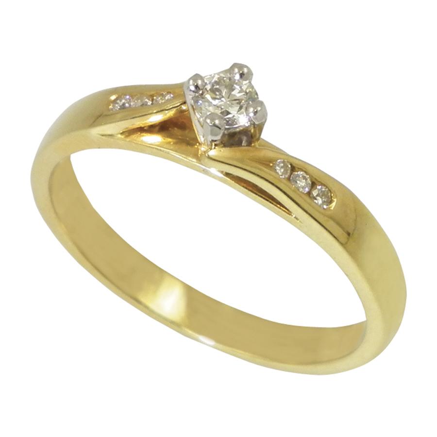 9ct Yellow Gold Twist Diamond Ring