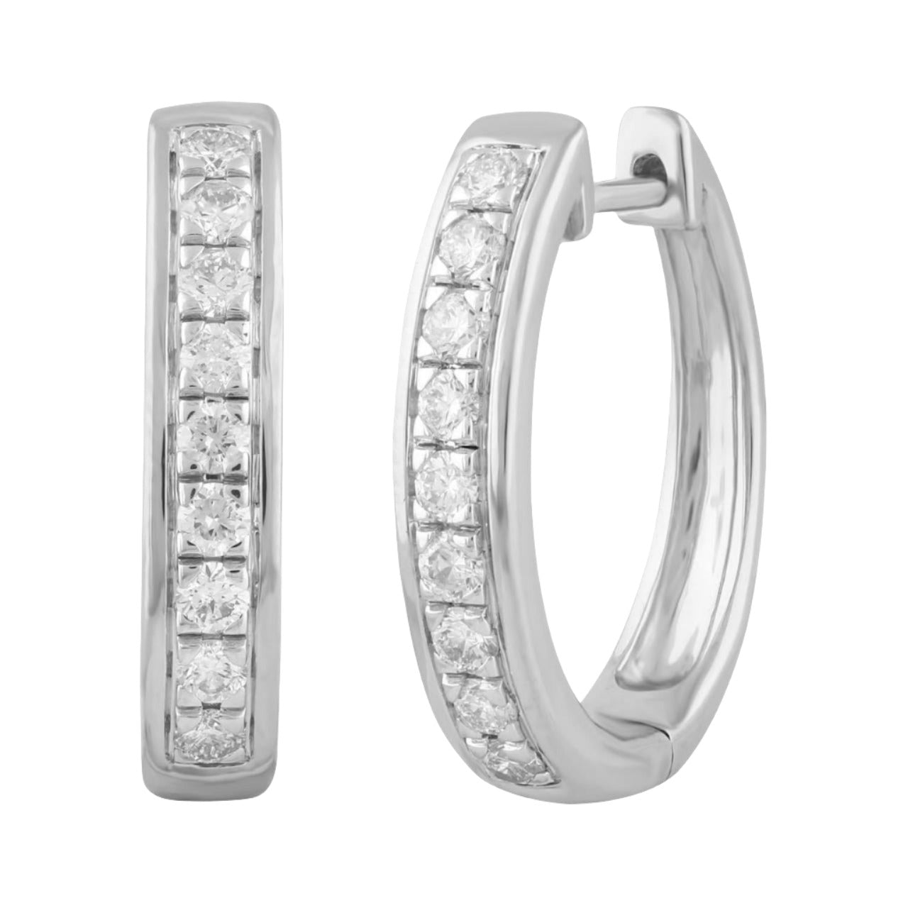 white gold diamond hoops